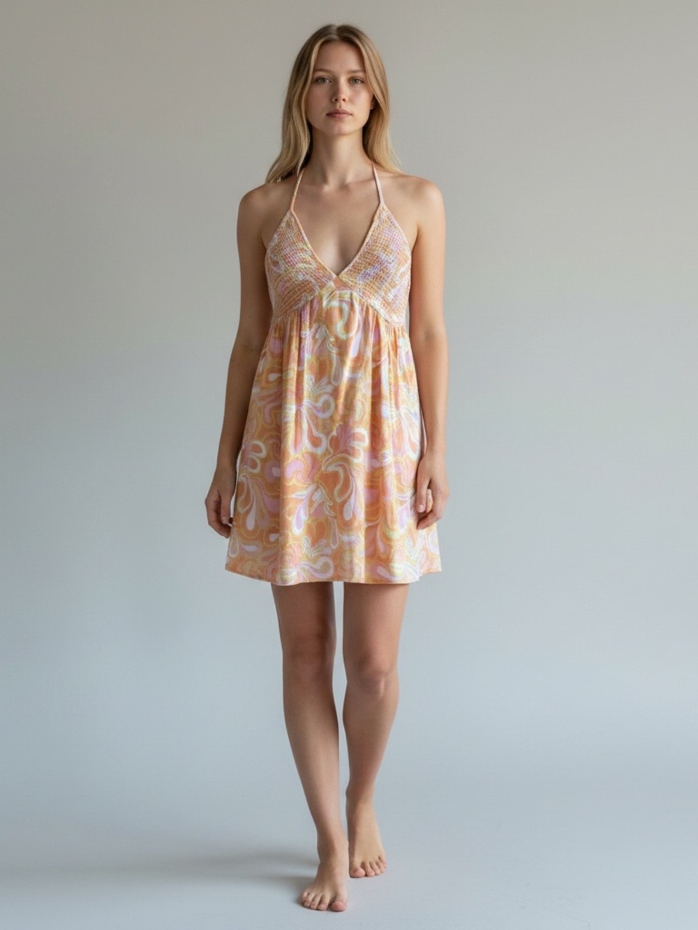 Cotton On Pastel Tie-Dye Smocked Top